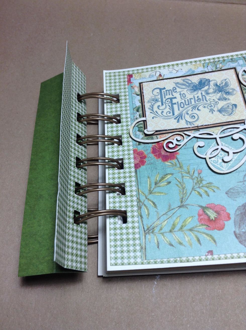 This is a sample of how I binding the pages. I have used a size 3/4"Antique Silver.