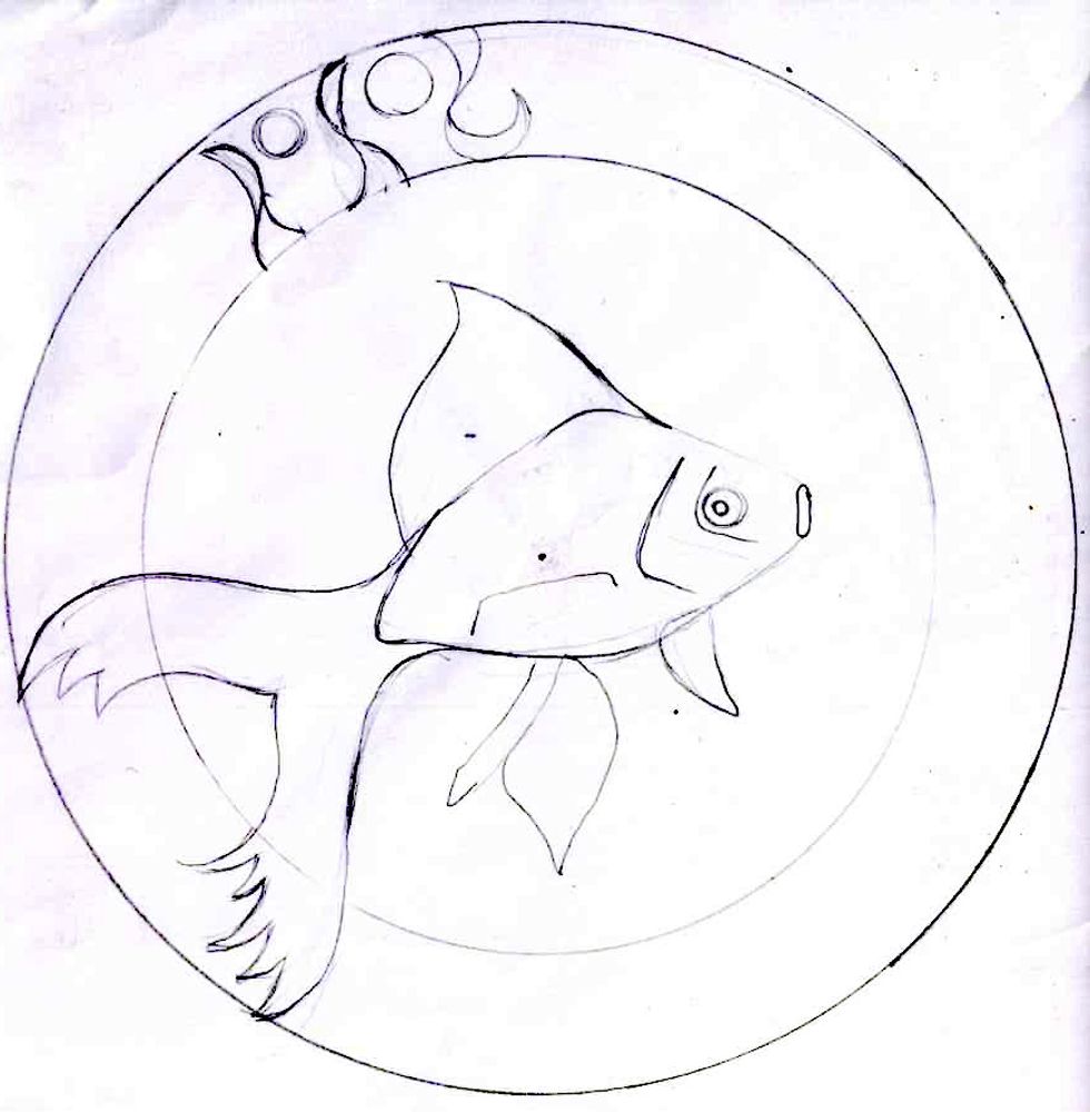 This is a scan of the new pencil outline. The drawing is completed using partially blind contour to re-draw the basic shapes created from reference photos in marker on the page  protectors.