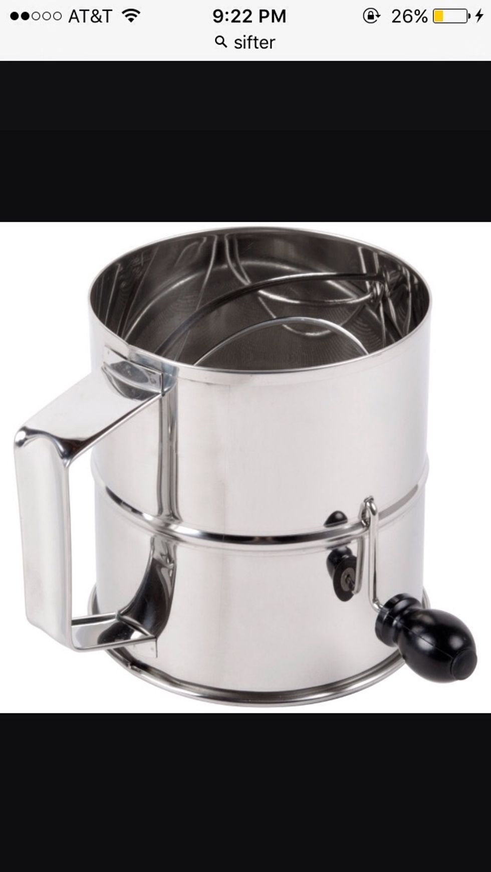 This is a sifter. It is used to sift flour. I can use this to sift flour.