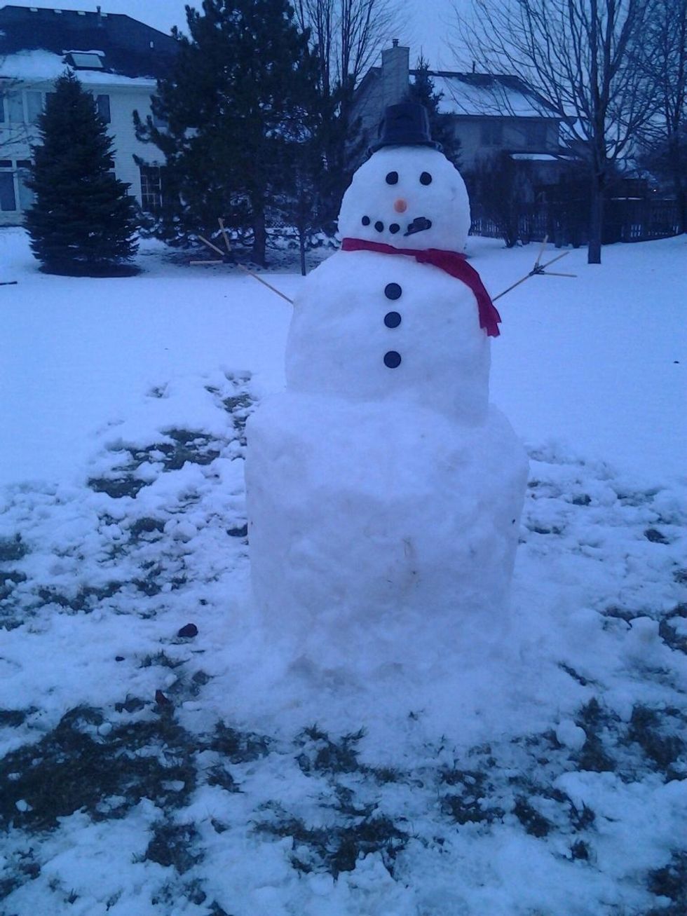 This is a snowman. Each layer is a different thing in my life. The bottom represents the adversity I have faced. The middle is the perseverance I have shown. The top shows the success in my life.