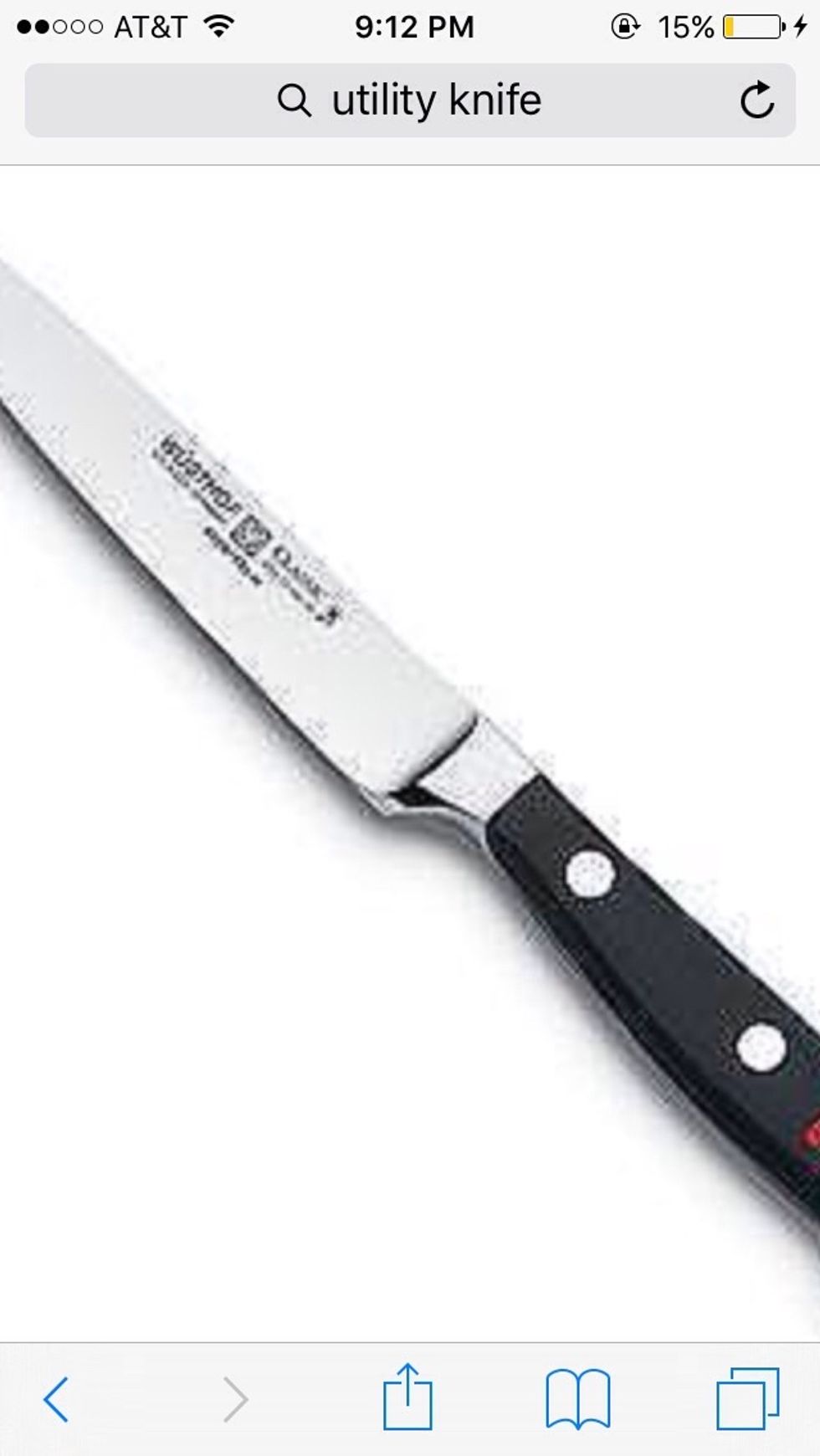 This is a utility knife which can be used for cutting and is a bit bigger than a paring knife. I can use this to cut meat.