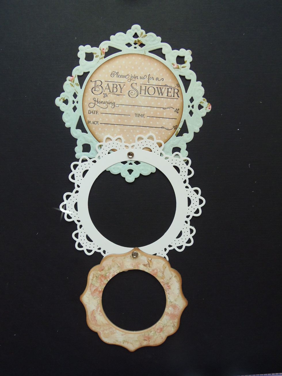 This is a view of how it should look like when the three pieces are all joined together-opened card.