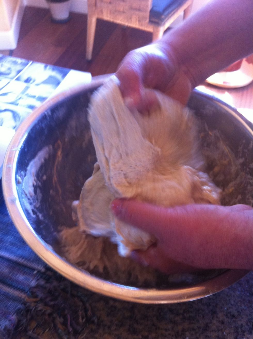 This is a wet feeling dough. B