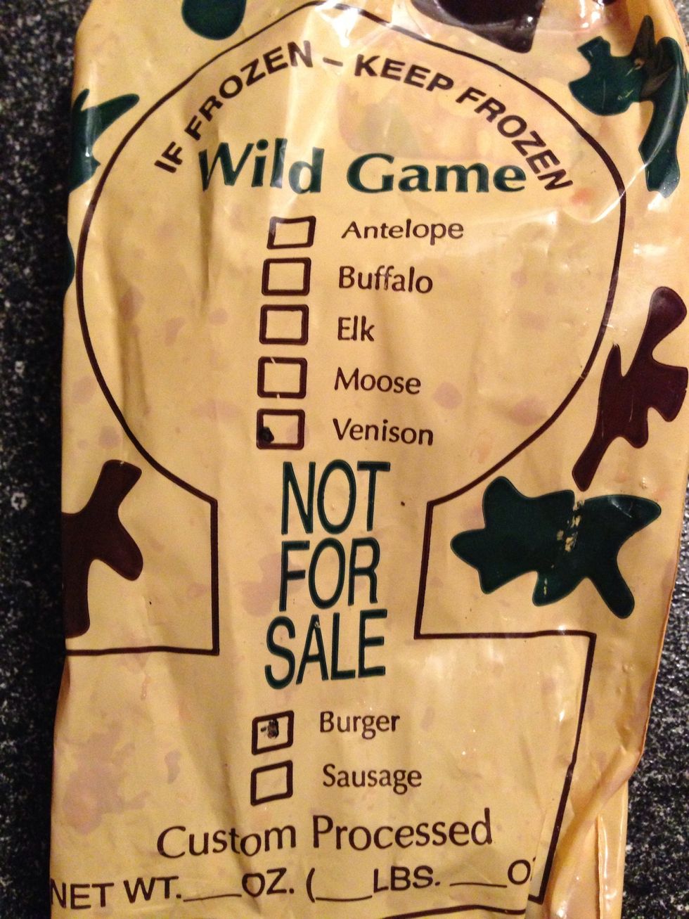 This is about 1lb of ground venison