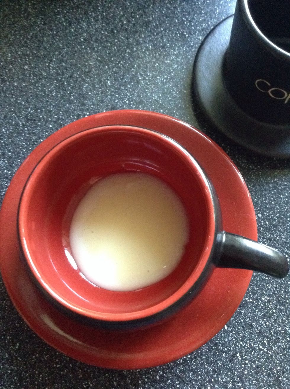 This is about one tablespoonful of condensed milk. You can add more later if you want it sweeter.