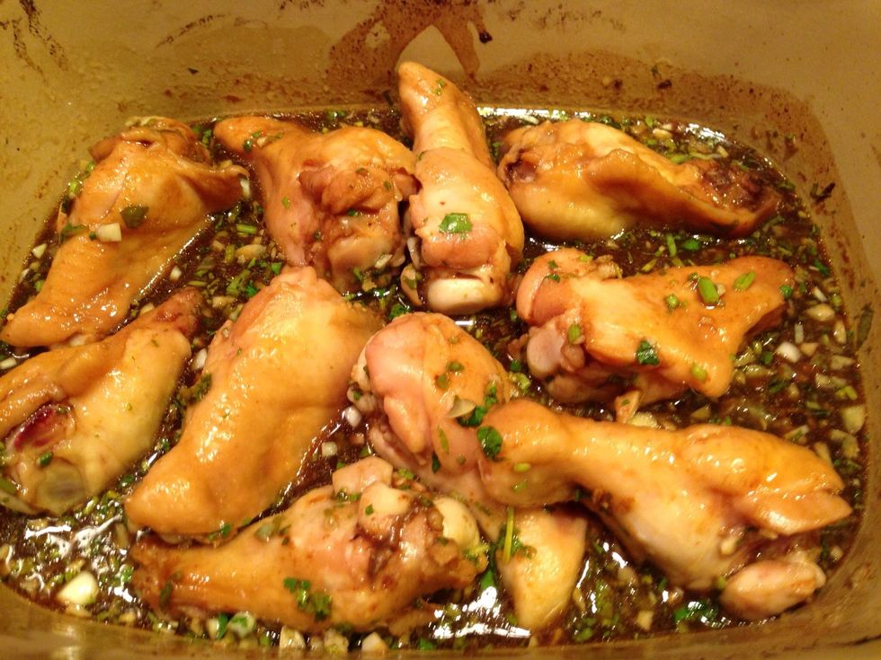 This is after 30 minutes covered. Uncover and bake another 30 minutes.