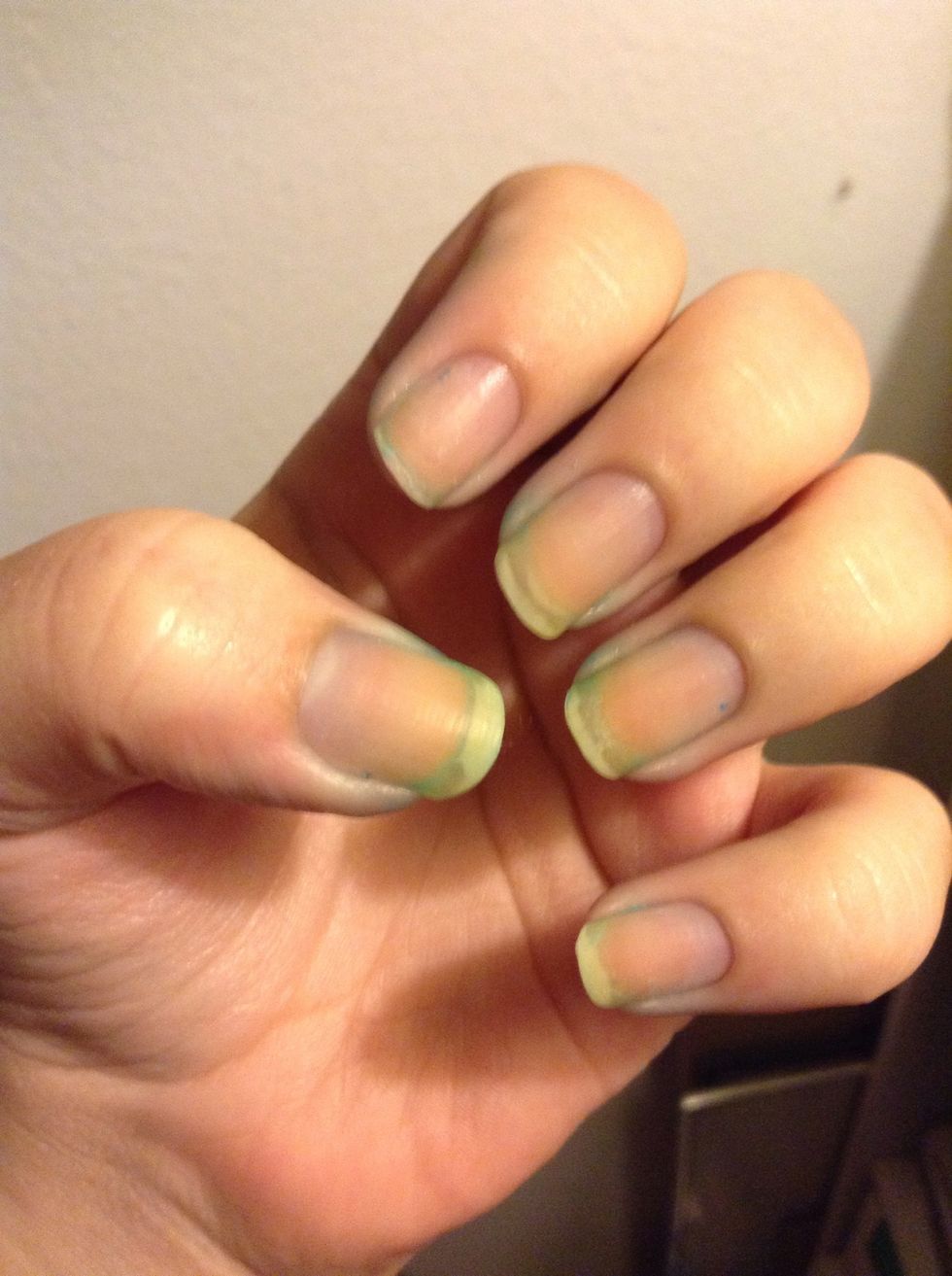 This is after ten minutes with the baking soda + water paste. I had major staining so I still have some. But it works.