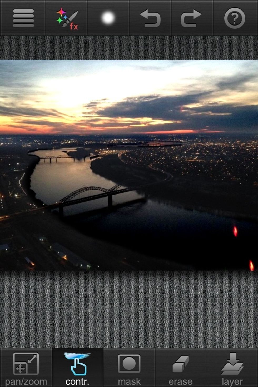 This is after the brightness and contrast to the sky and river only.