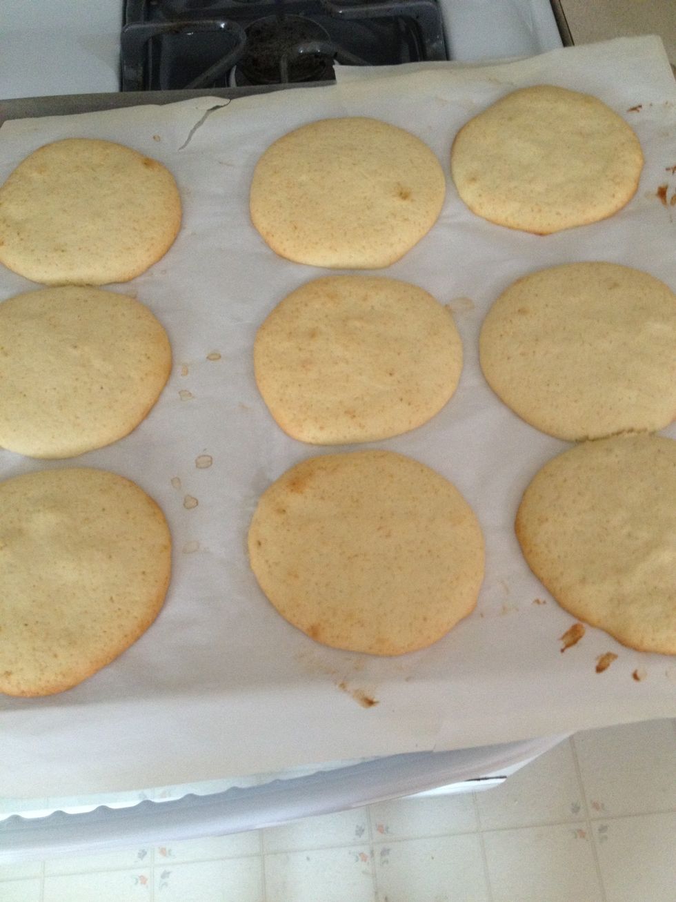 This is after the cookies were taken out of the oven! Now it's time to make the icing!!