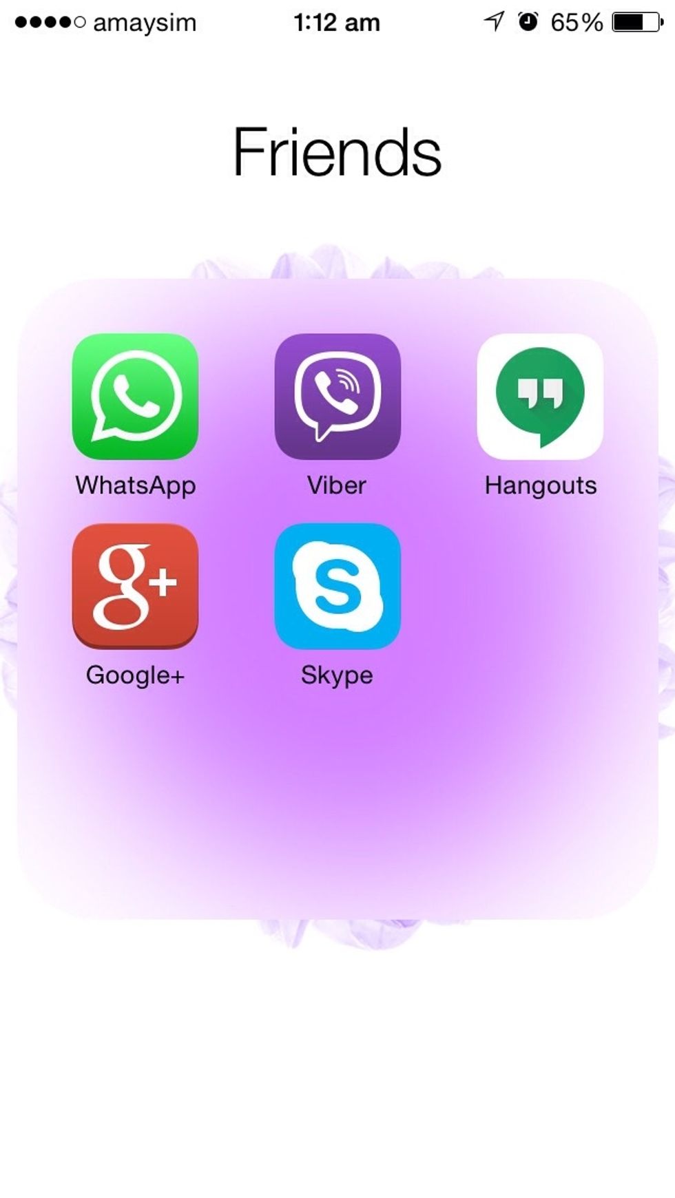 This is all the apps I use to communicate with my friends  {google plus shouldn't even be here}
