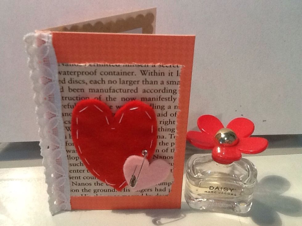 This is also optional, but is a very sweet addition. You can add a bit of scent to the felt heart on the front.