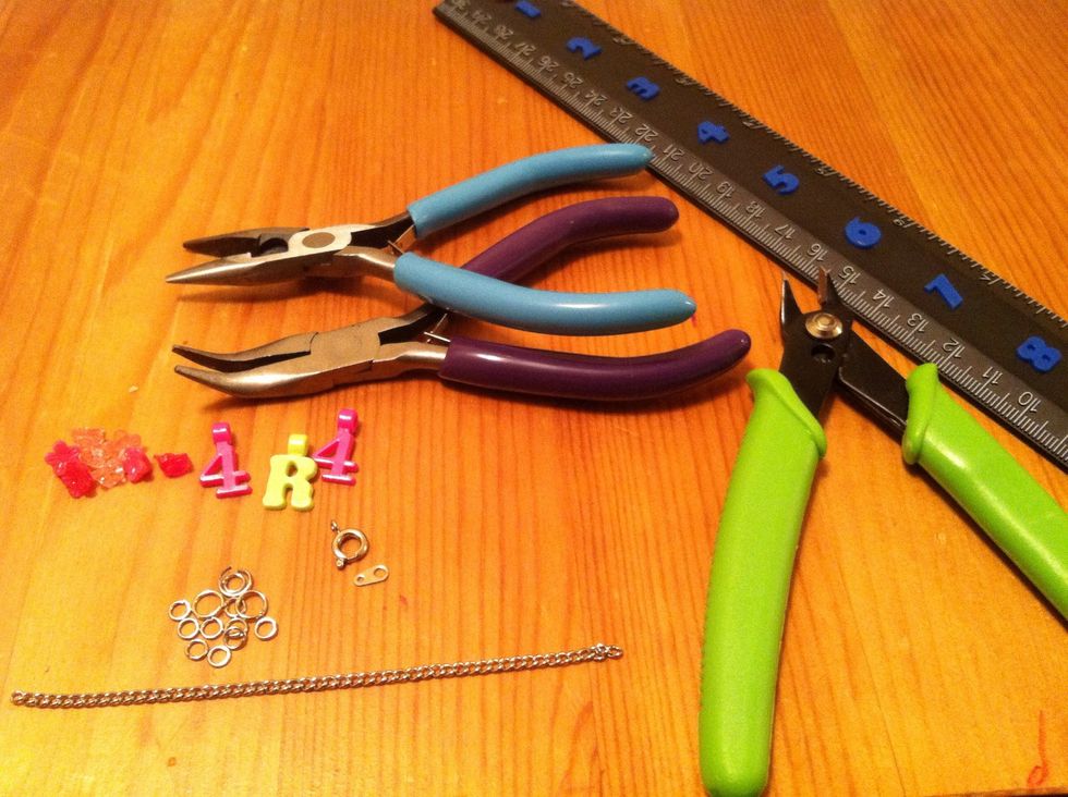 This is for a small child so I'm using some bright colorful plastic beads