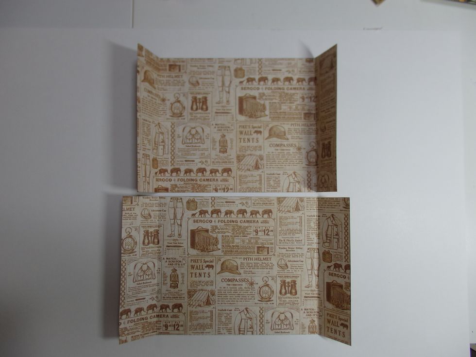 This is for inside7x5 3/4' then score 1 5/8' both side After you finish all belt with brads adhere inside of bag