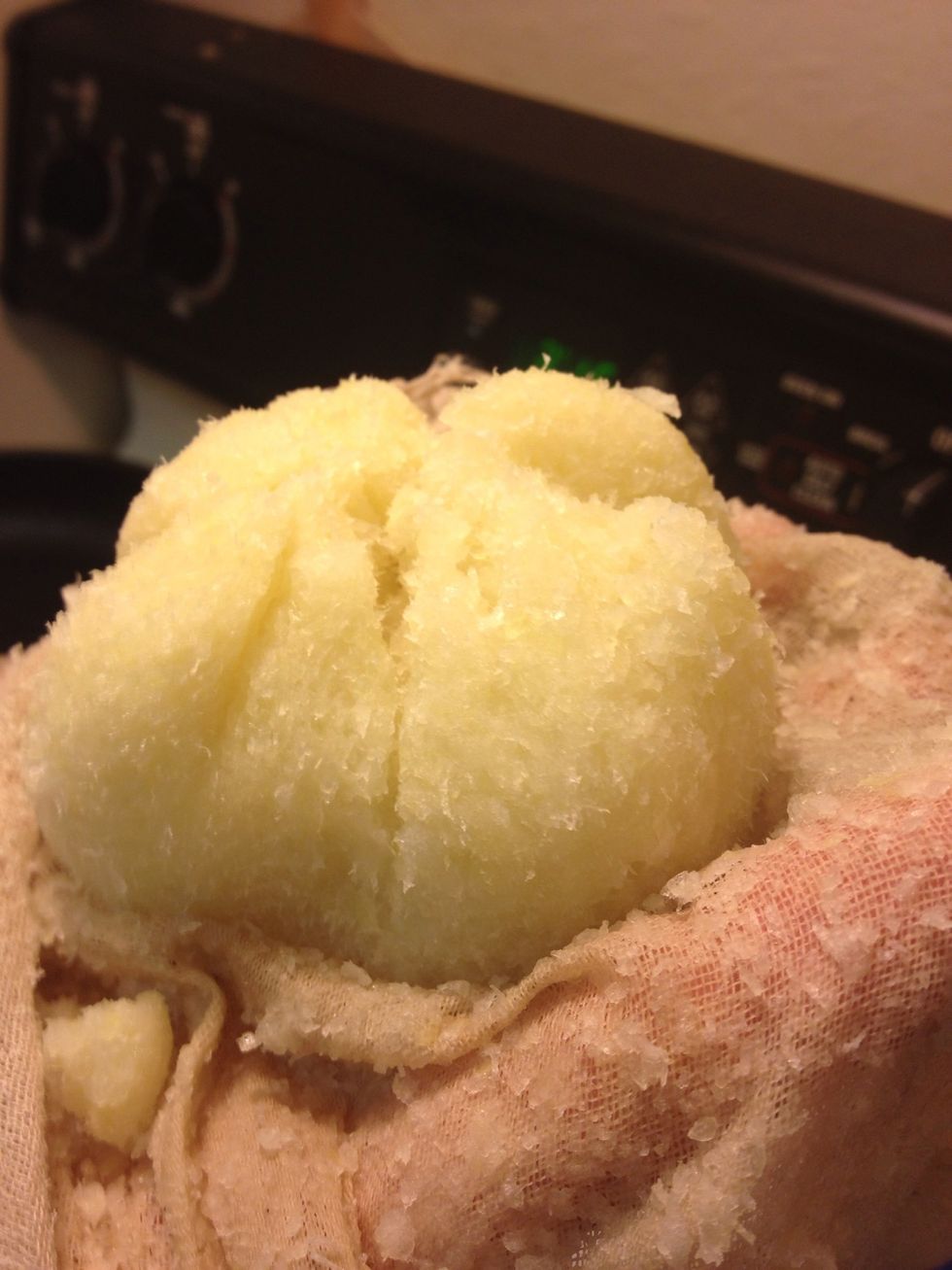 This is fully dried onion pulp . To keep the kabab meat sticky (key to open fire kababs) you need to eliminate the potential of added moisture from the onion.