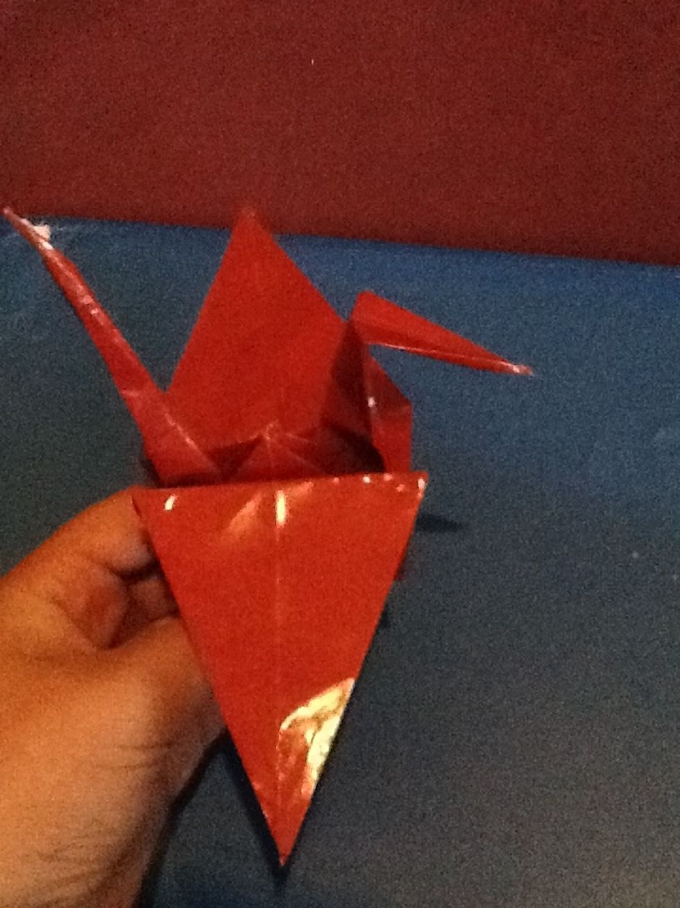 This is hopefully your final product. Enjoy making paper cranes and sorry if it was hard to understand :)