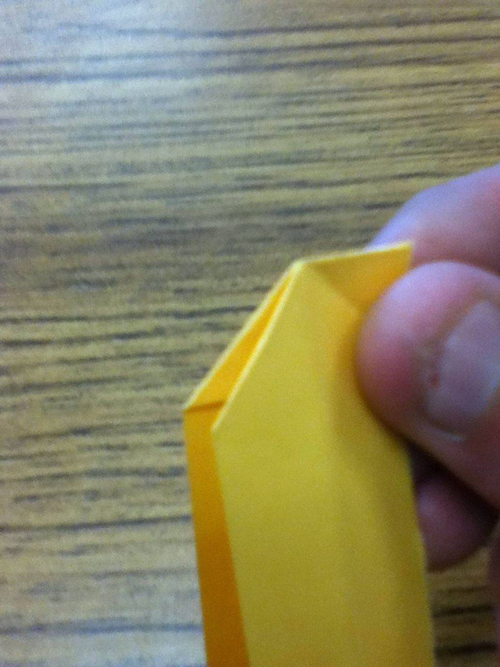 This is how it looks when you properly fold in the corner