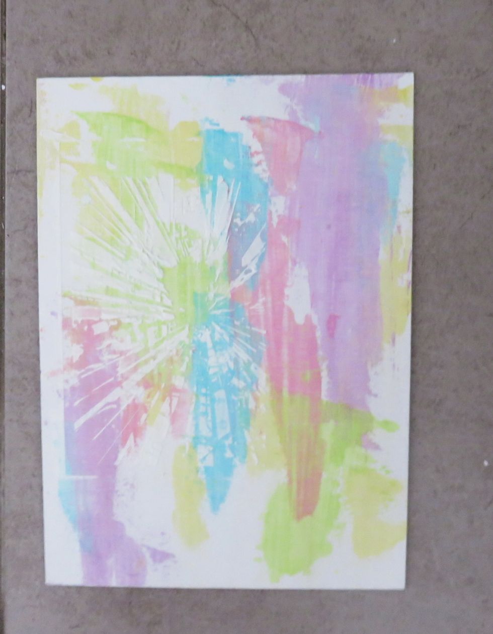 This is how it looks without the stencil and dry.