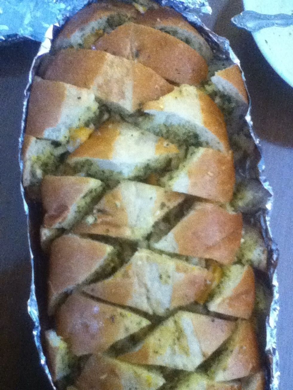 This is how it looks. You'll also want to put it in foil.