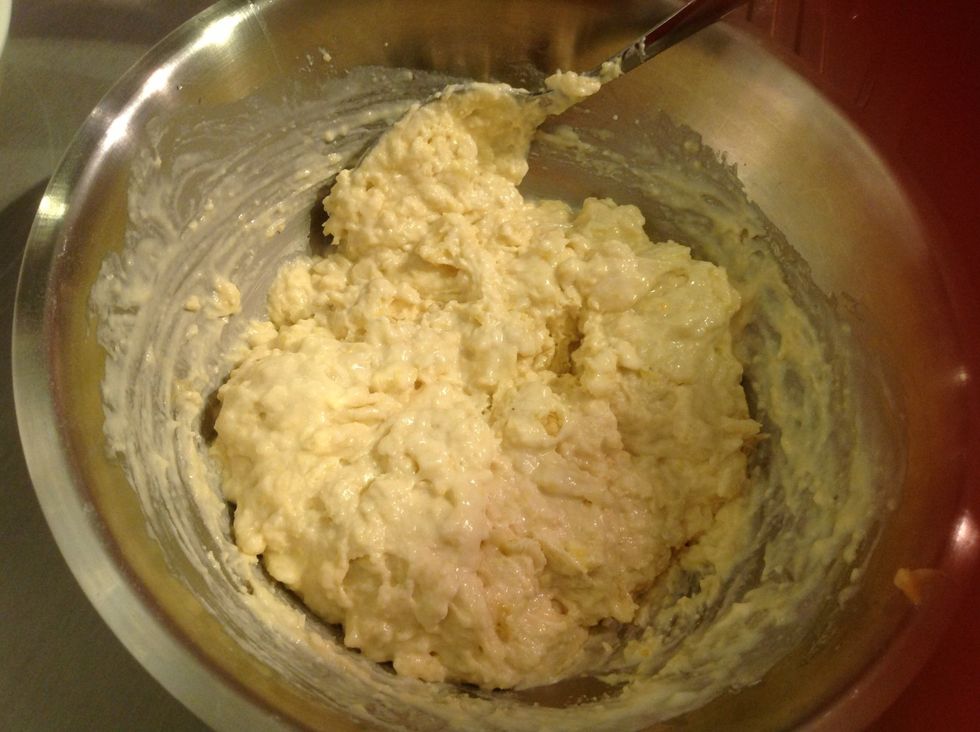 This is how it should look like before you add the chocolate chunky pieces.