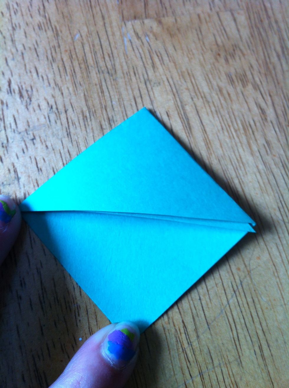 This is how it should look once its folded. Make sure you can't see the slip underneath the top one, unlike mine. If you do, just trim it off.