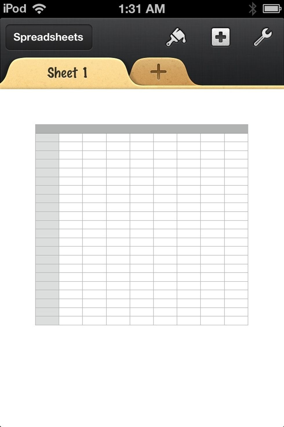 This is how it should look. Tap the TABLE to RESIZE it.