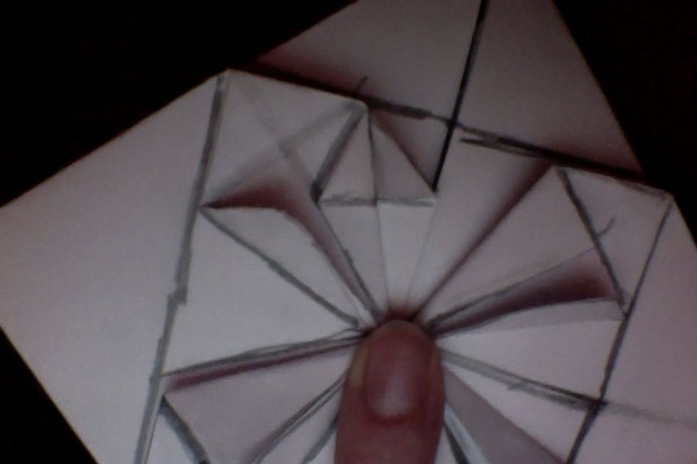 This is how it will look. repeat on all pockets.