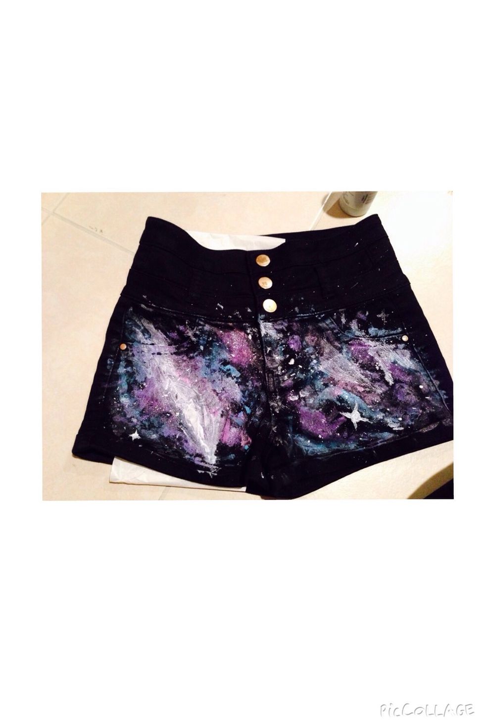 This is how my galaxy shorts turned out! (End product).