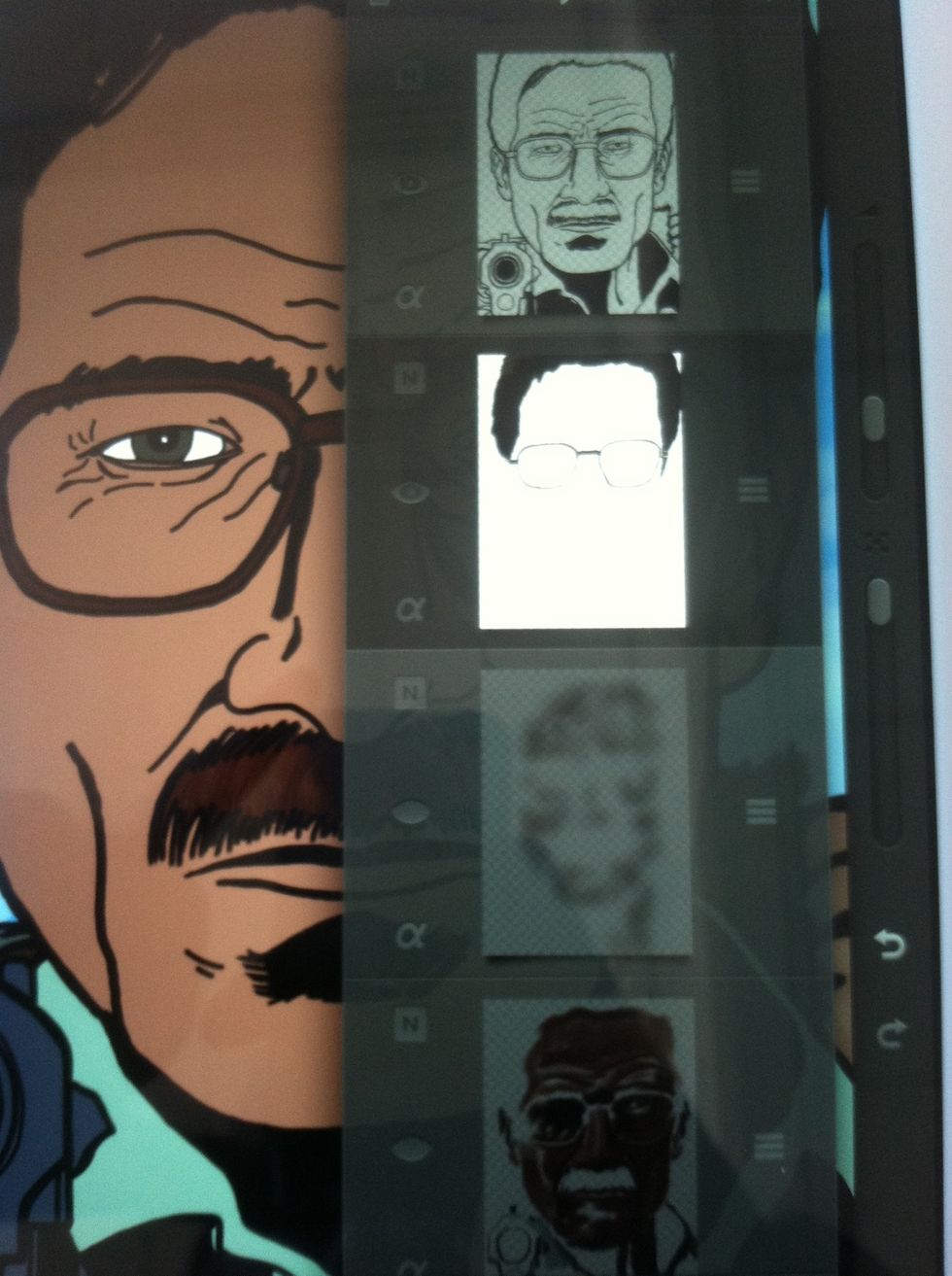 This is how my layers look. Notice that his glasses are on a separate layer.