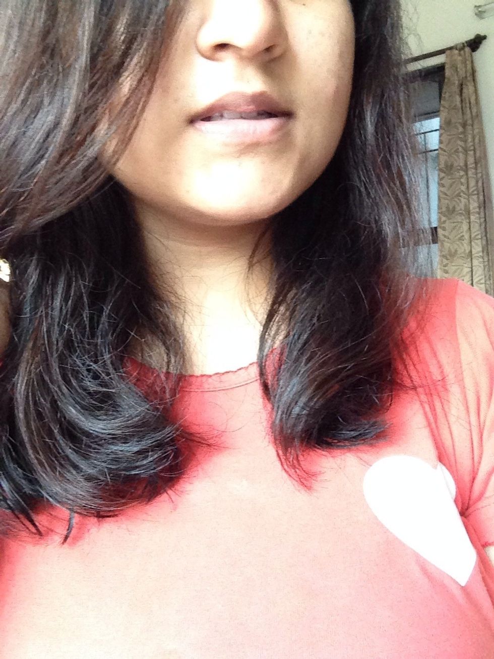 This is how my usually super frizzy hair looks after this mask :3