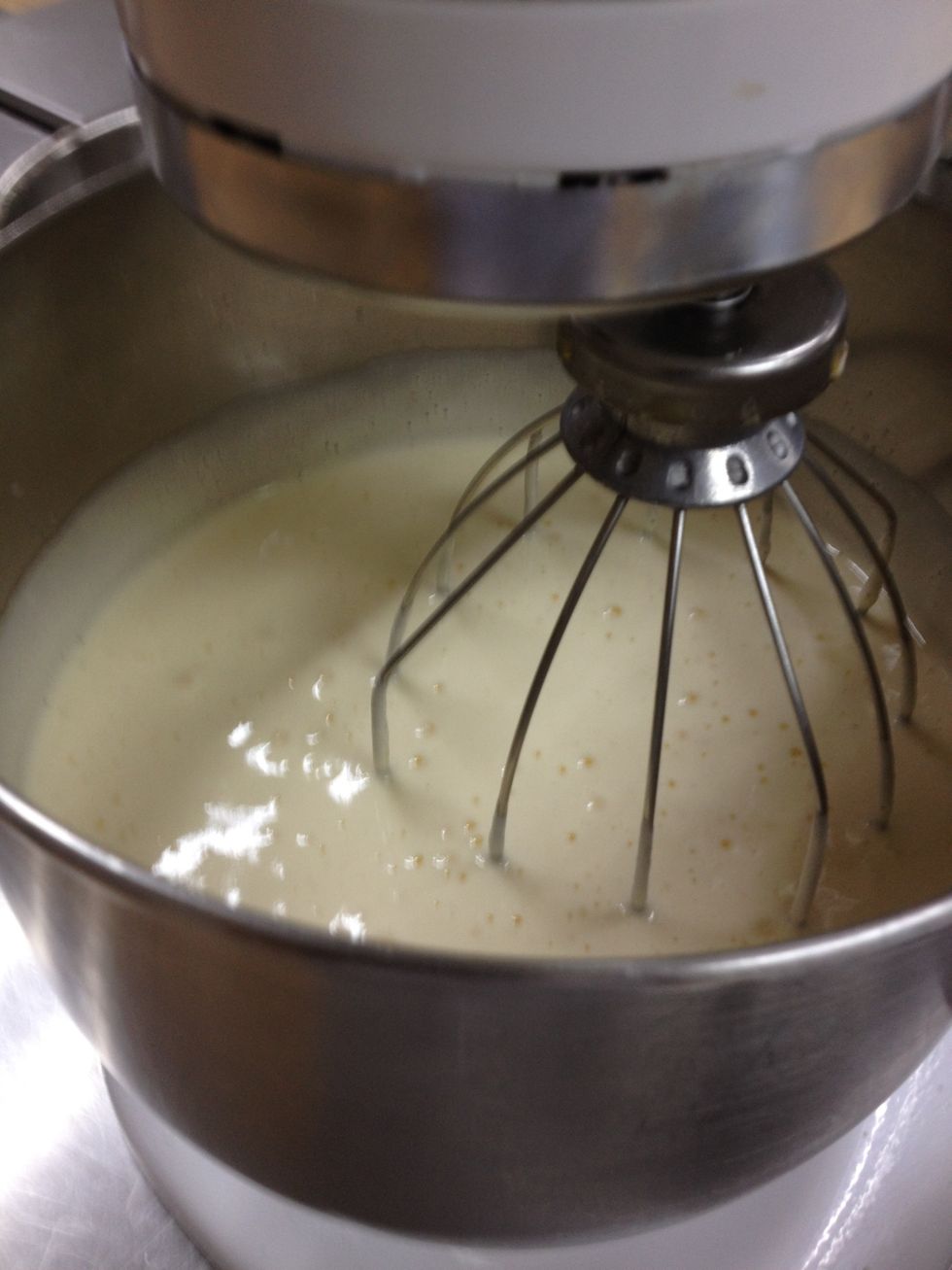 This is how the egg and sugar mixture should look like.