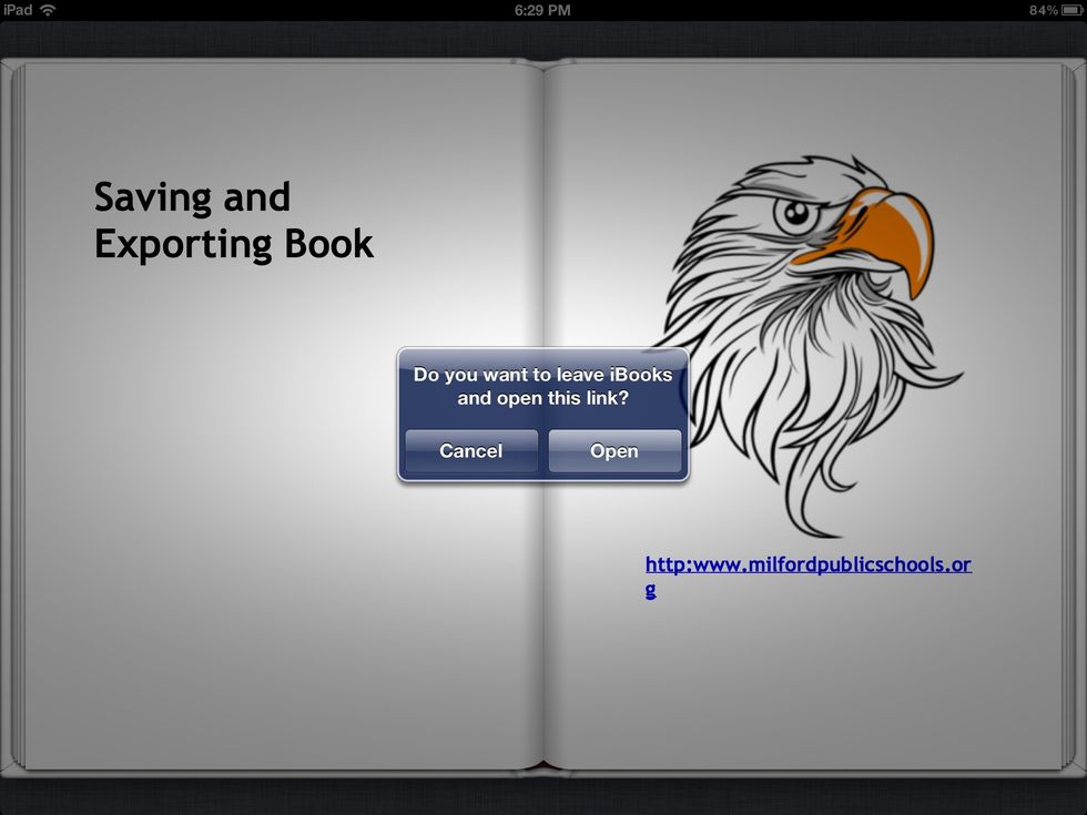 This is how the hyperlink is viewed in iBooks after your book is sent to this app.
