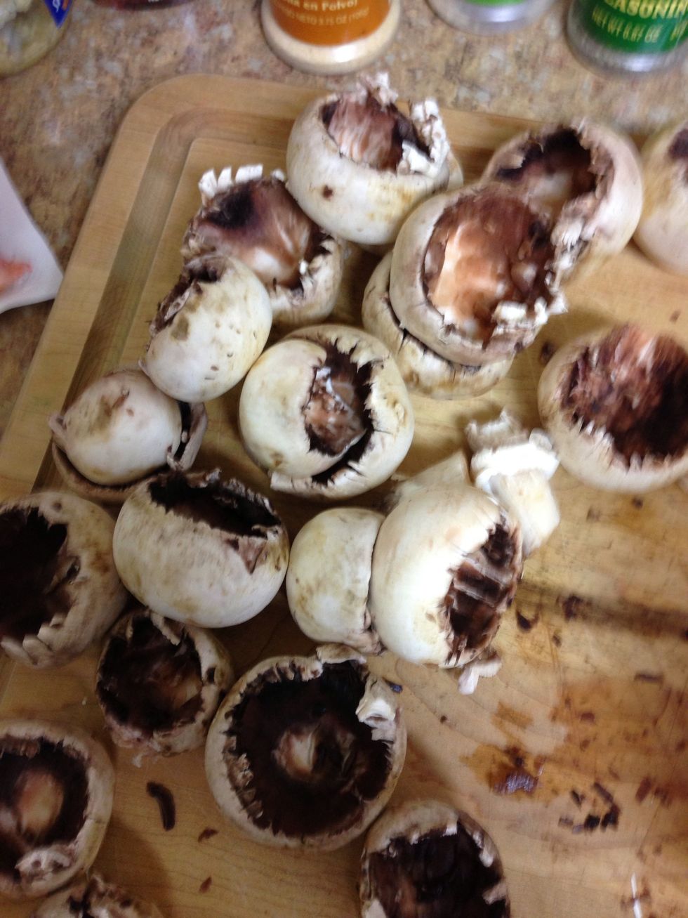 This is how the shrooms should look after centers are removed.