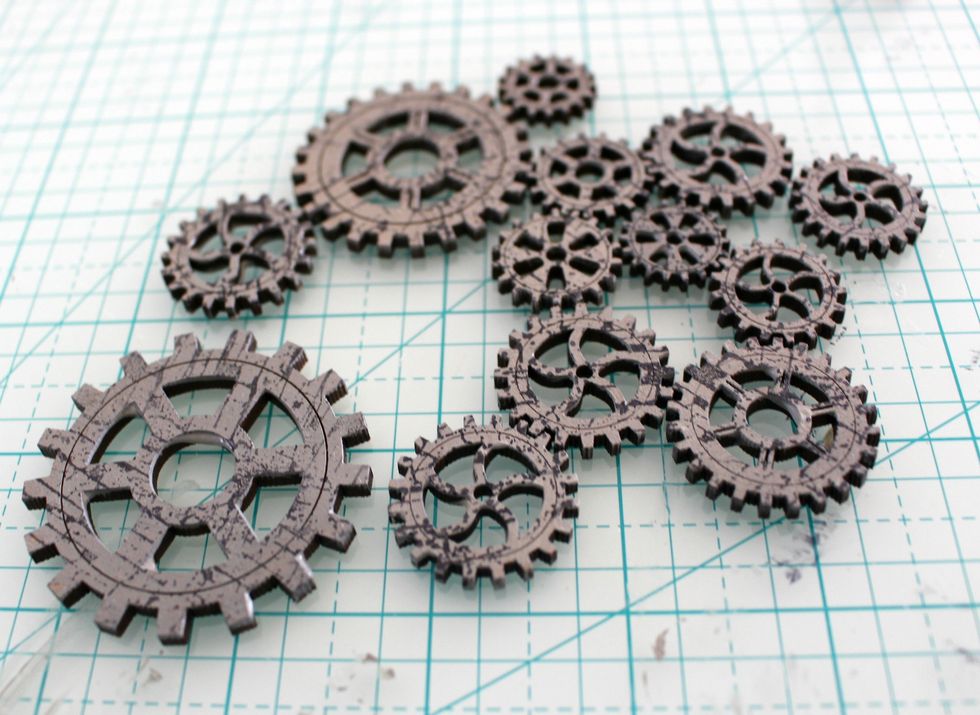 This is how they look after I stamped with the Andy Skinner Stamp and the G45 Color Box Ink.