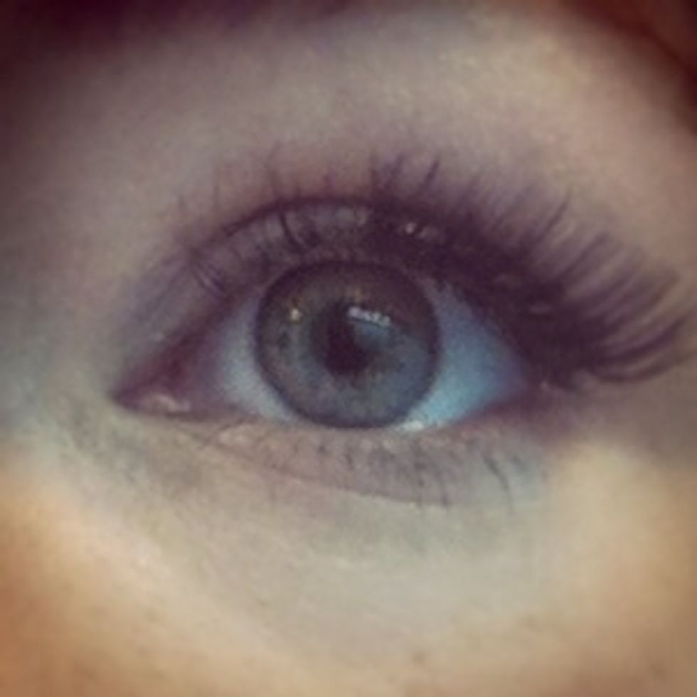 This is how they look tried on! Although I don't wear lashes very often, these were very easy to apply I and they'll be great for special occasions!