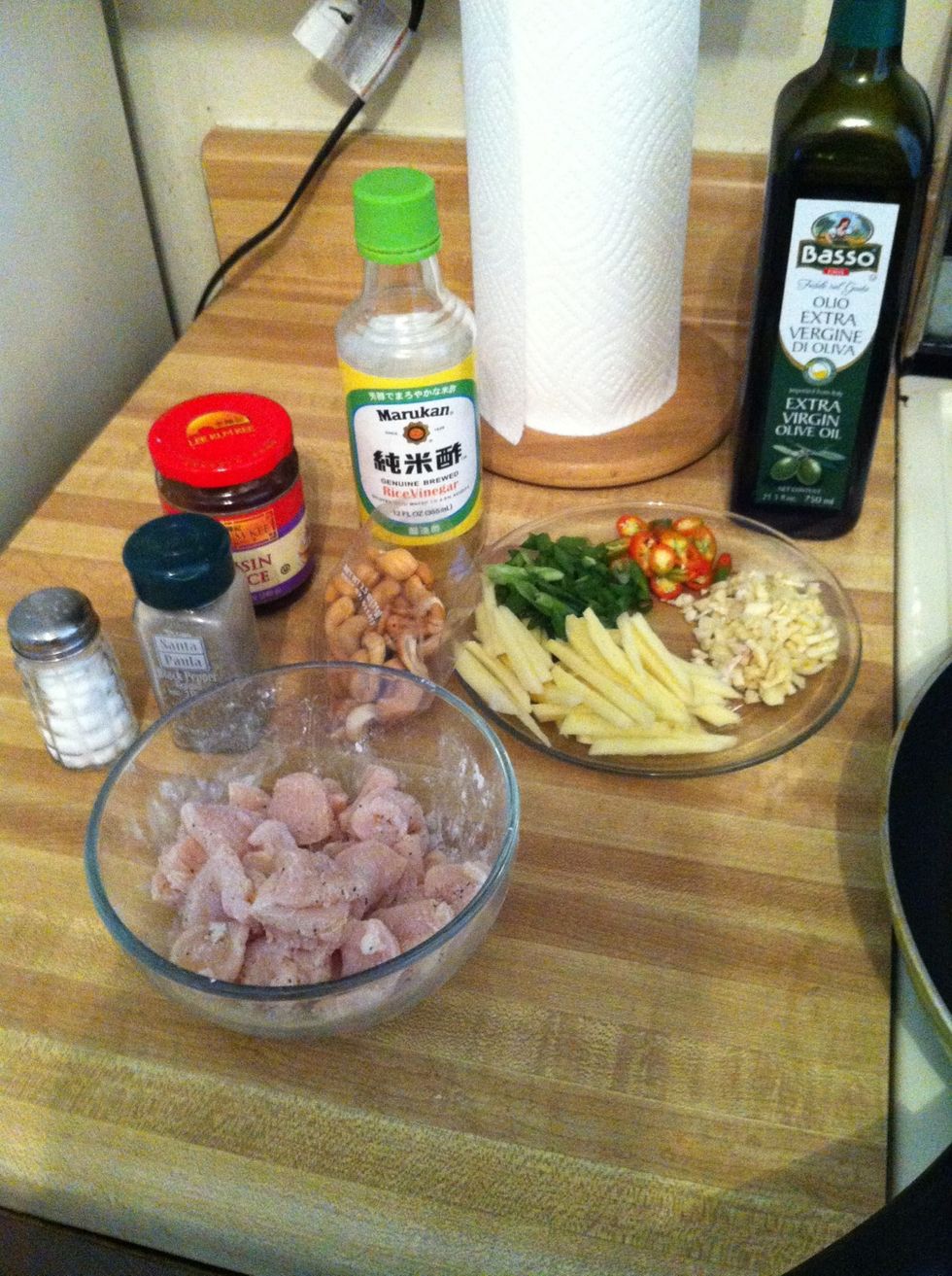 This is just everything prepped and ready to cook.