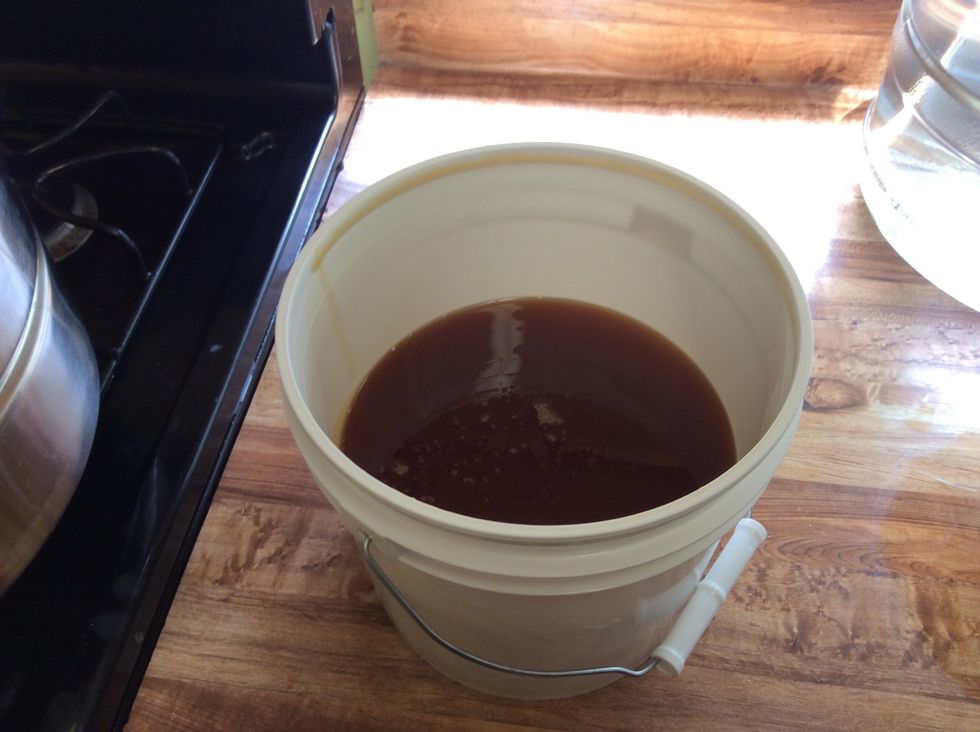 This is malt extract, 6.5 lbs of it. Very very sticky. Its FutureBeerTM. Yeasties eat it to make the alcohol we drink. Works in relation to the grain to make enough sugar for beer.