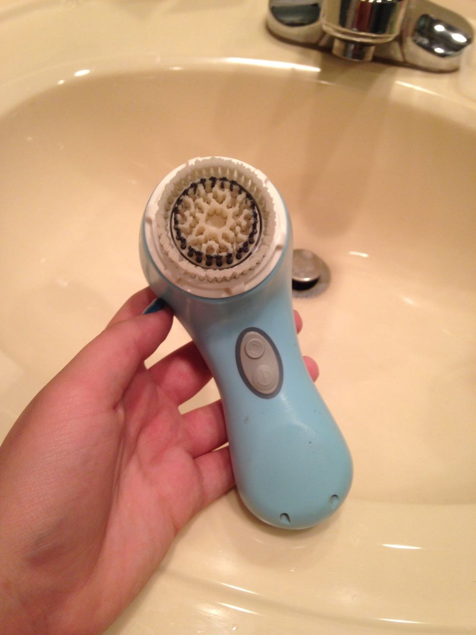This is my Clarisonic Brush. It's wonderful!! I use it every night before my shower. It works wonders!! You don't have to have one but they are great! A bit pricey but well worth it!! Works wonders!!!