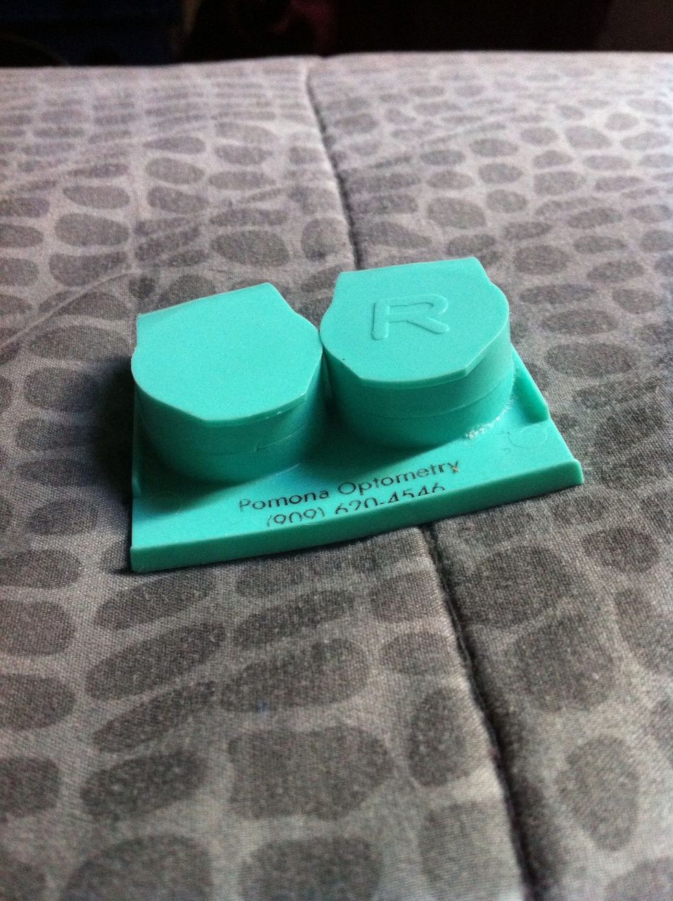 This is my container that I use to keep my contacts in daily, any that snaps shut should be fine. Contacts seem scary with the whole concept of touching your eyes with your fingers, it's not though