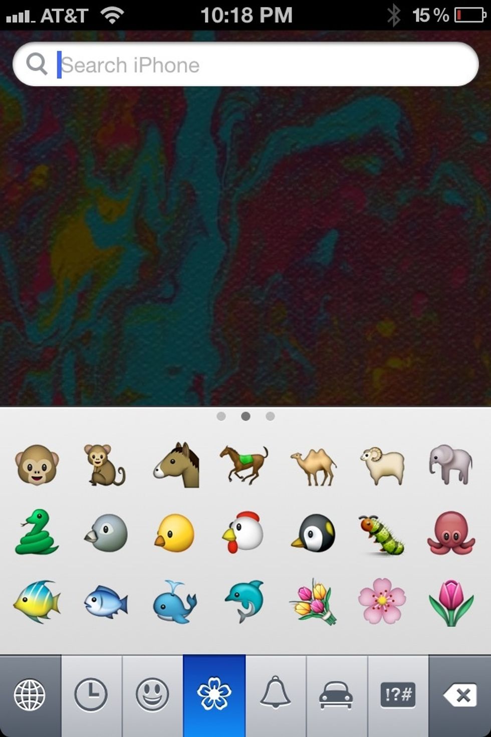 This is my Emoji keyboard! To switch to another keyboard or back to original keyboard, tap lined spherical thingy again