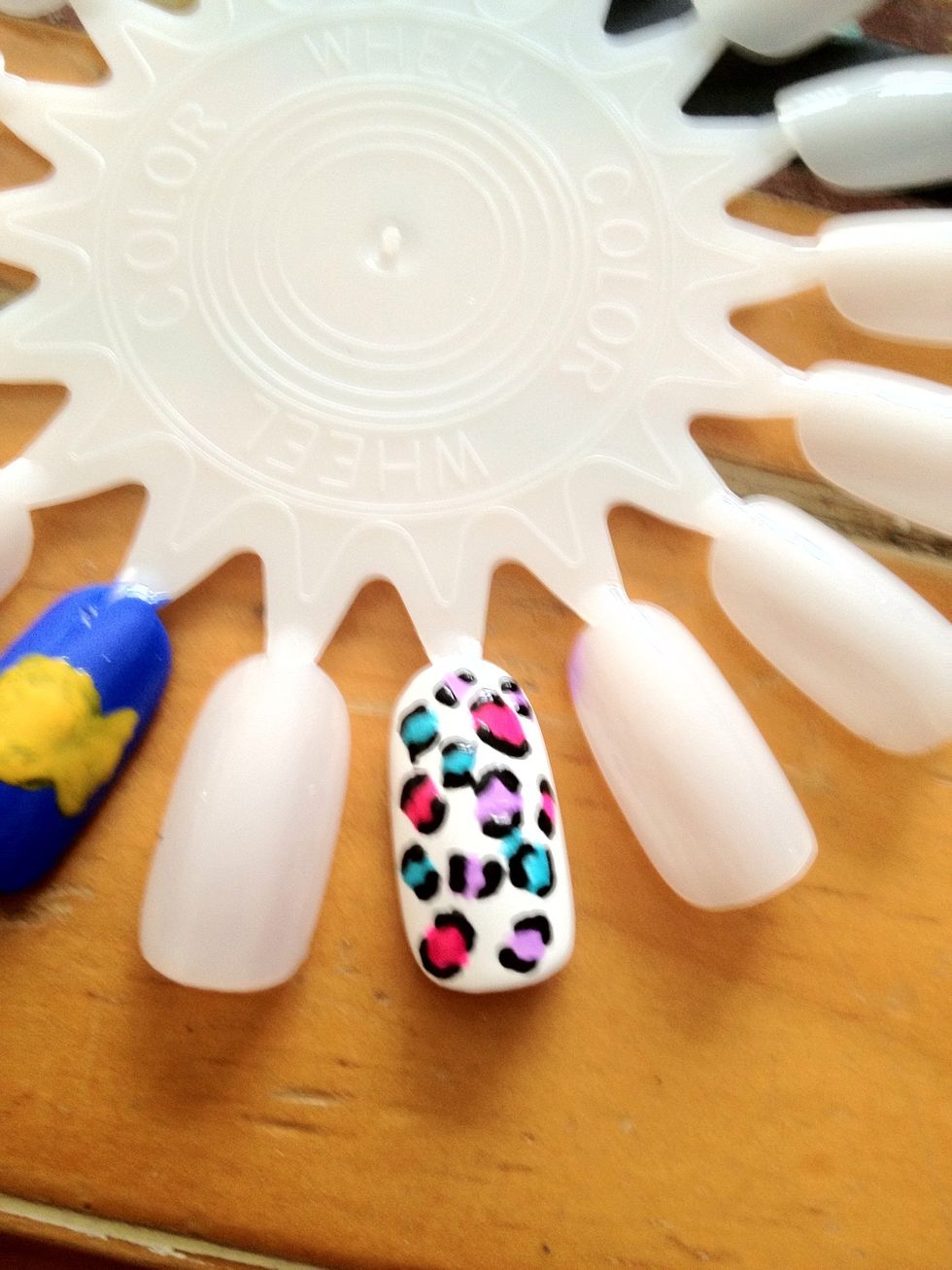 This is my finished product, sorry about it being blurry, also I added a few more dots. Good luck! :)