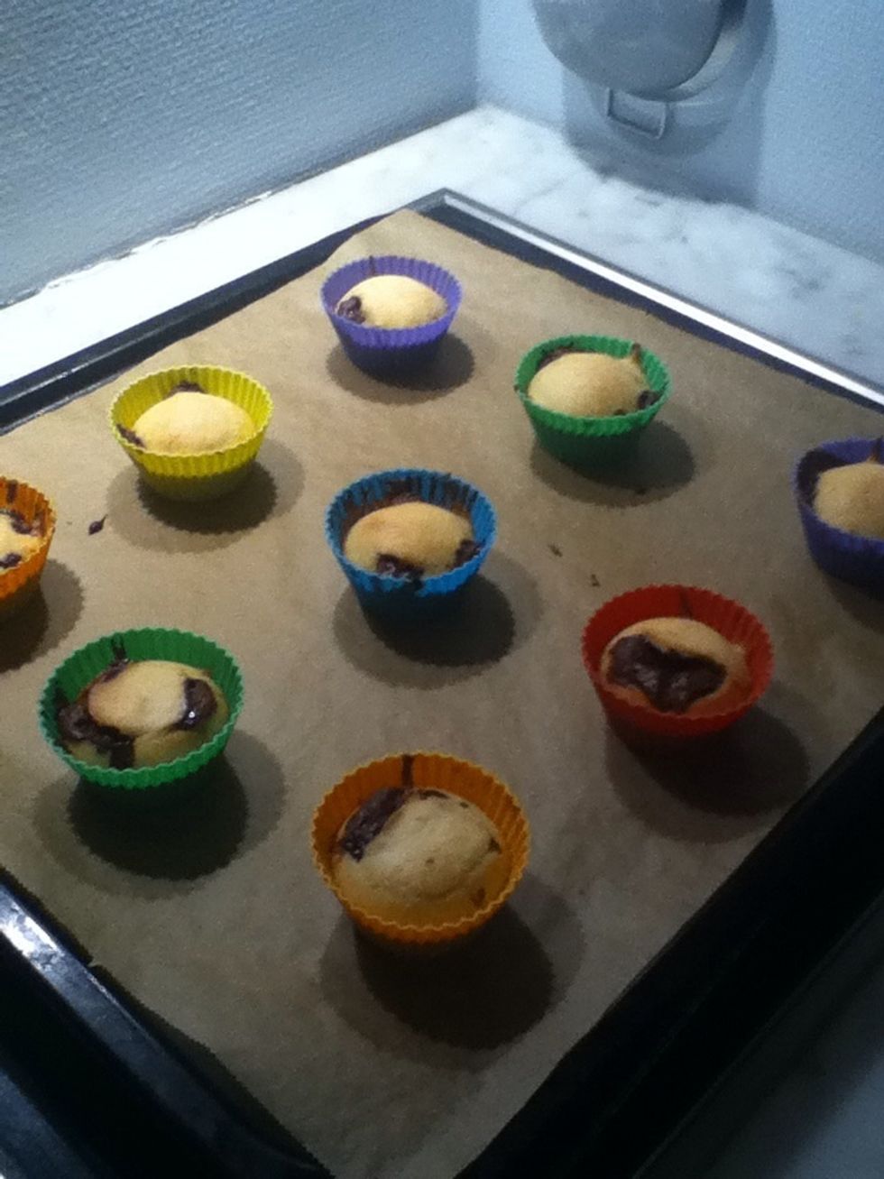 This is my finished result! Not beautiful but delicious, don't mind if you can se the Nutella on top.