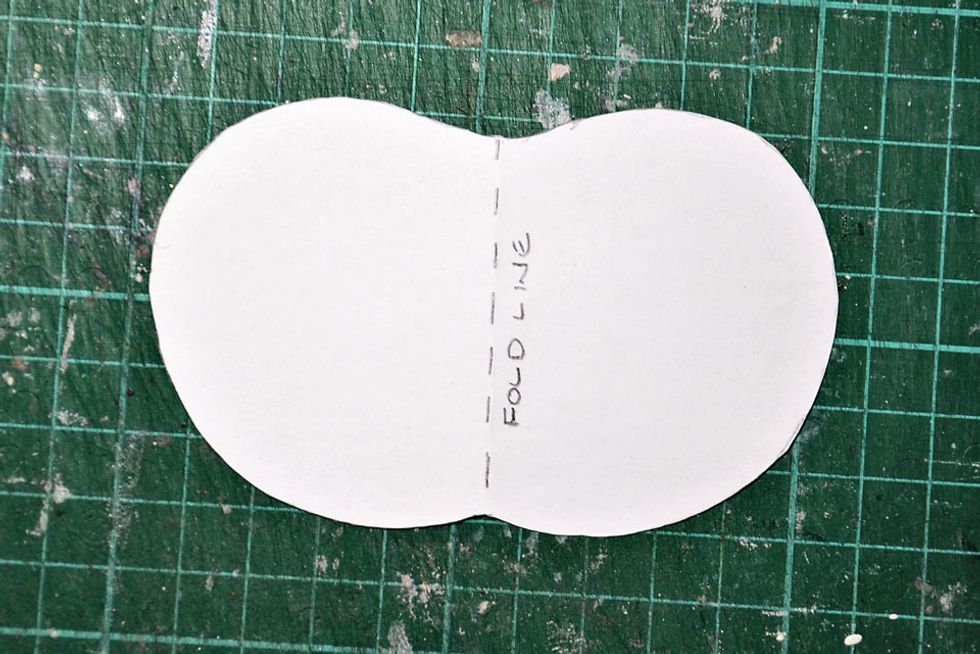 This is my hand drawn pumpkin template it is about 10cm wide. If you don't think you can hand draw a pumpkin shape just Google it and you are bound to find one :)