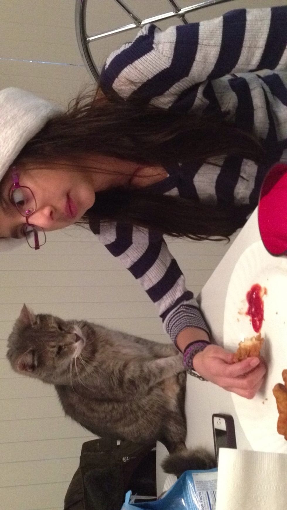 This is my sister and my cat. These funny moments help you take a step back and really enjoy you life.