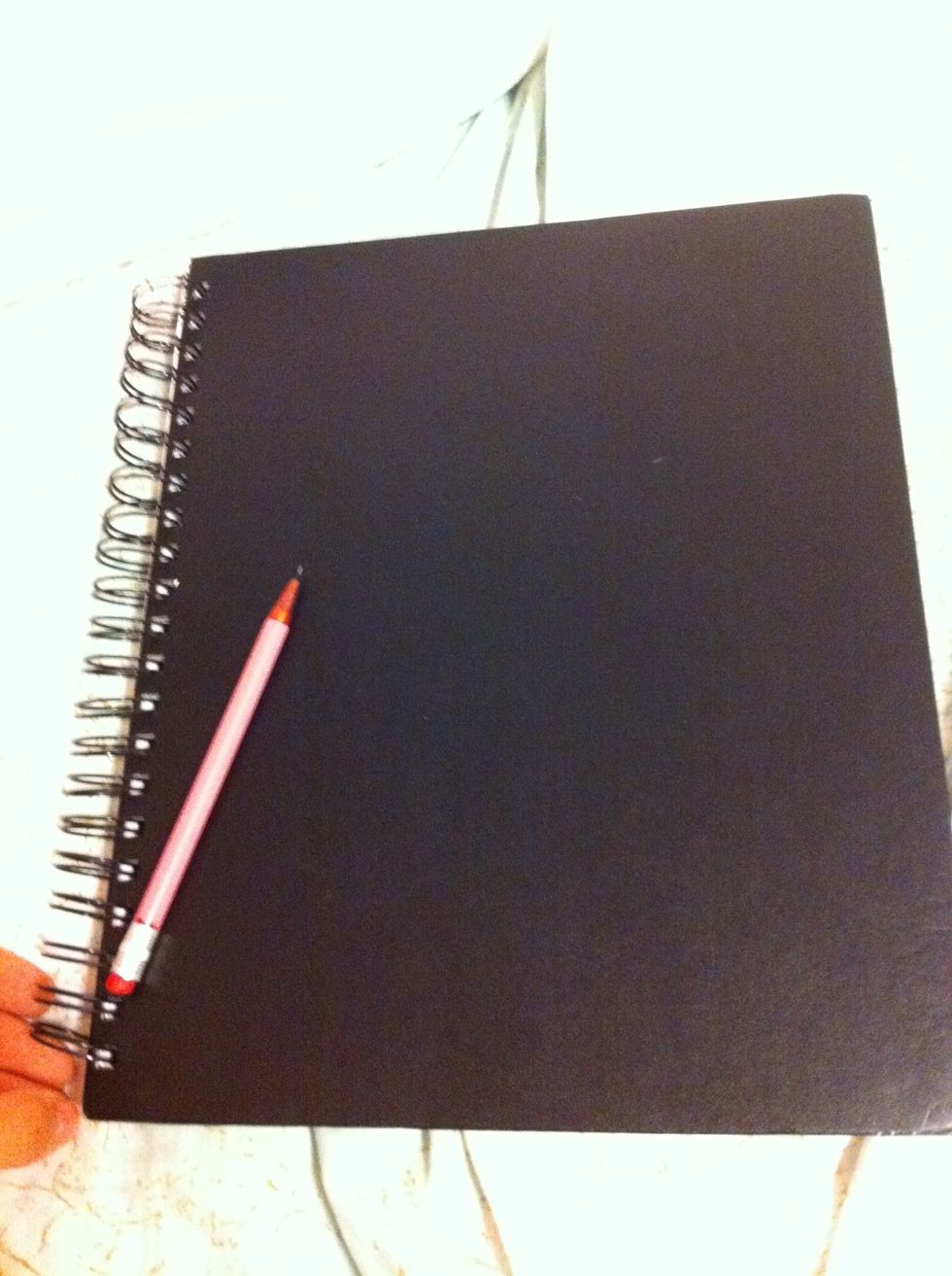 This is my sketchbook. I kept it plain because I'm buying a new one soon anyways. I don't have too many drawings in this one anyway, most of my art is online