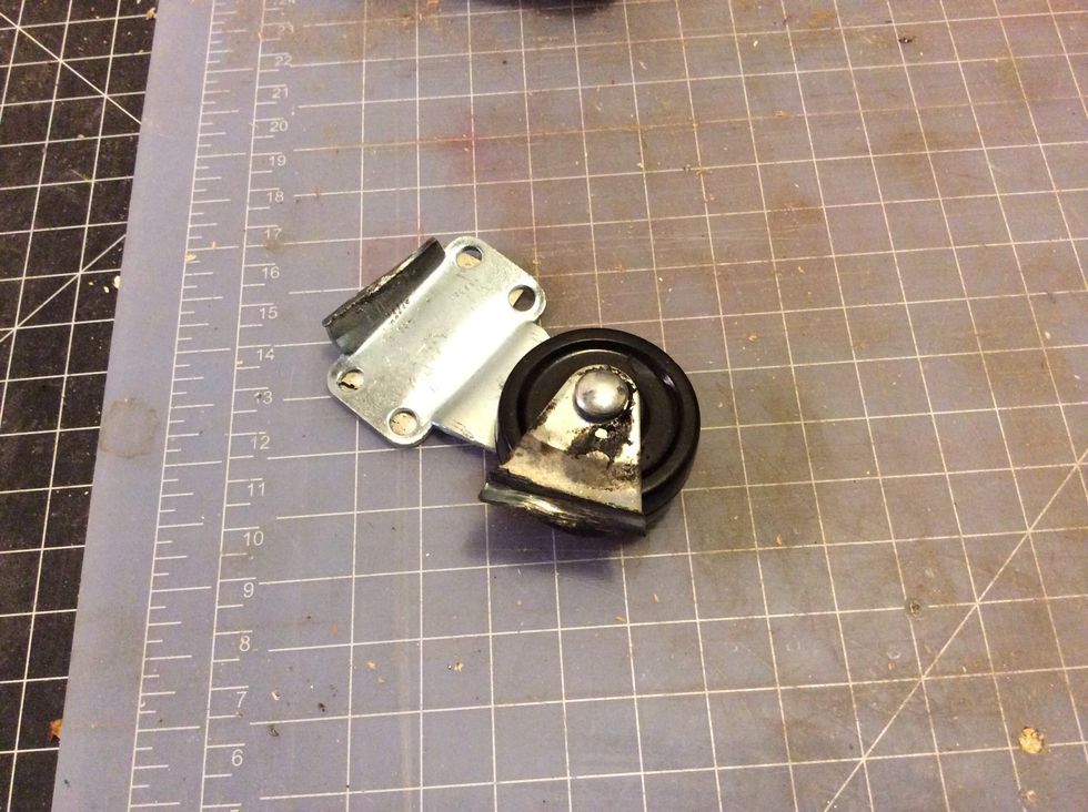 This is my sloppy cut of the wheel. I did this so that the door would not be any taller and throw other things off.