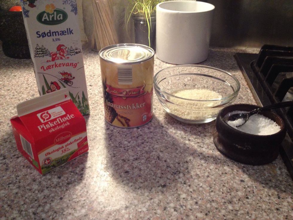 This is my version of the traditional Danish Christmas rice pudding dessert. Normally made with almonds , whipped cream and a warm cherry sauce. See tab for ingredients\u2b07