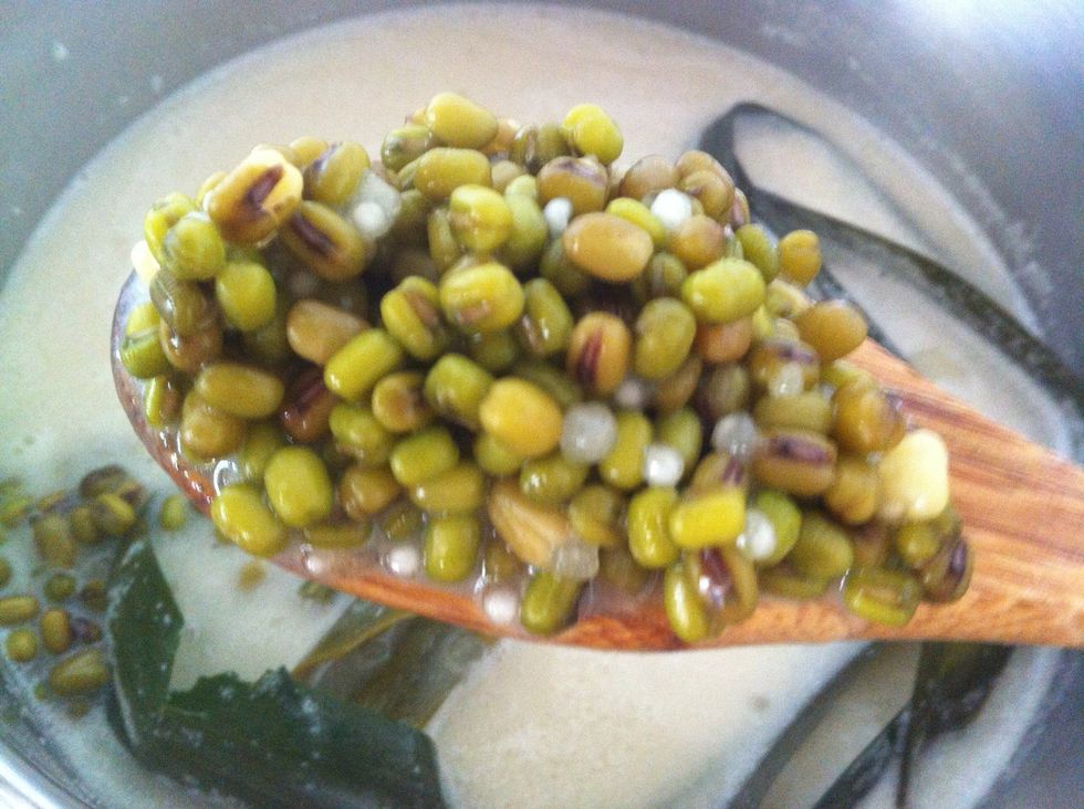 This is not done yet as the sago is still white