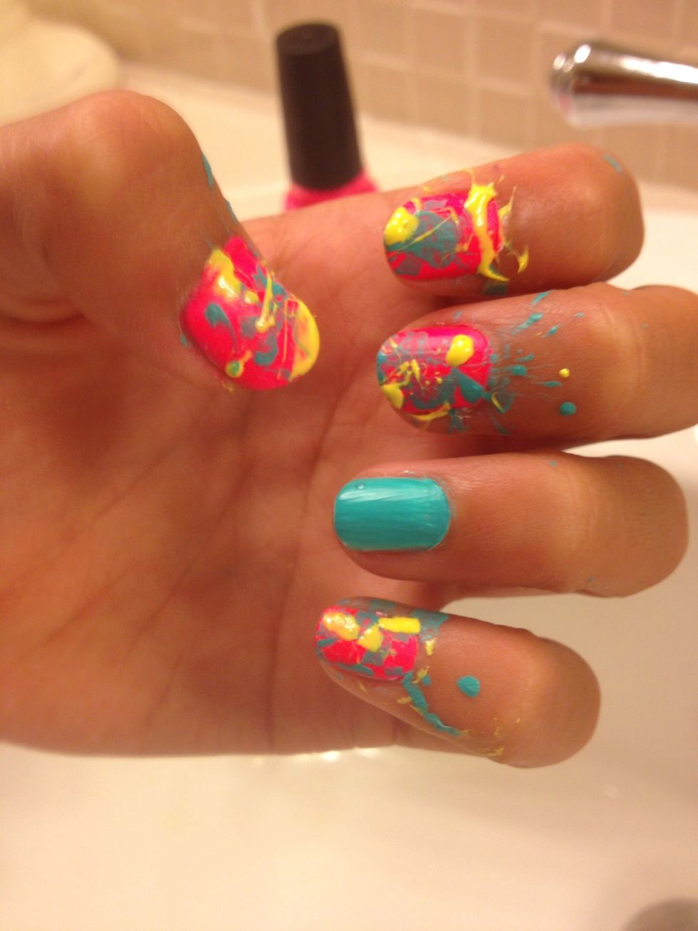 This is one hand after I did both colors