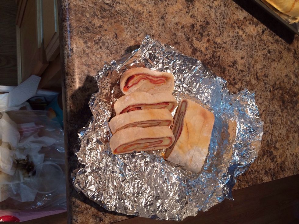 This is one I had in the fridge, just slice it evenly and enjoy.