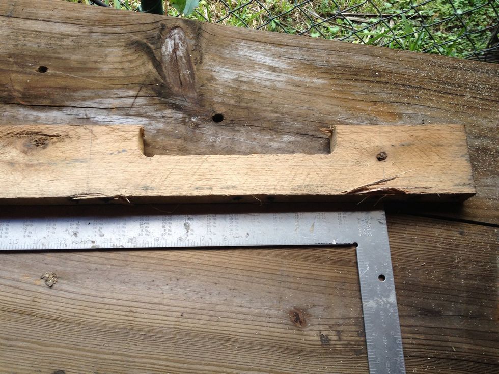 This is one of the pallets bottom boards that I will use for handles